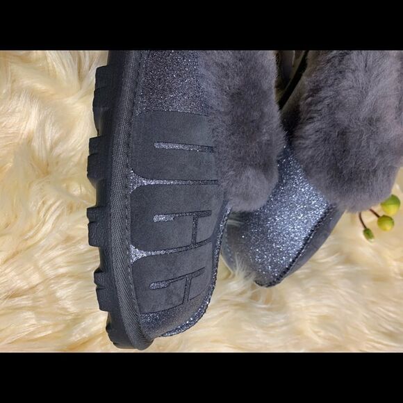 UGG COQUETTE SPARKLE WOMEN SLIPPERS SUEDE GRAY - Picture 8 of 16